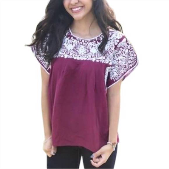 NEW BUDDYLOVE greek top in maroon - Picture 1 of 3